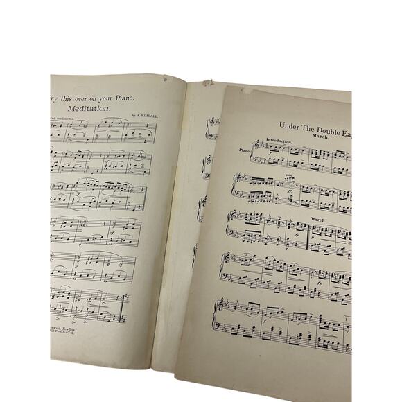 1908 Under The Double Eagle March Two Step Sheet Music A Kimball Piano Patriotic - Picture 4 of 5